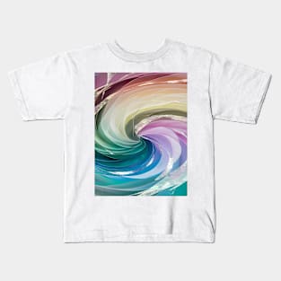 Abstract, Marble, Watercolor, Colorful, Vibrant Colors, Textured Painting, Texture, Gradient, Wave, Fume, Wall Art, Modern Art Kids T-Shirt